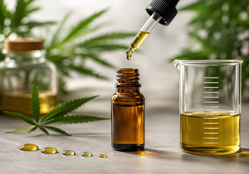 Dosage du CBD – huile avec pipette, gouttes et échelle en milligrammes – Canna Wiki