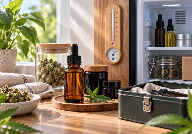 Store CBD oil correctly and protect it from light and heat