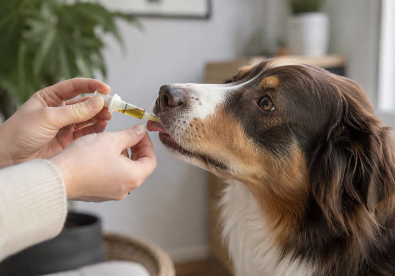 CBD Öl für Hunde – Verabreichung mit einer Dosierhilfe
