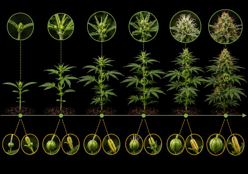 Kontrollschema vom unteren Knoten bis zur Hauptblüte