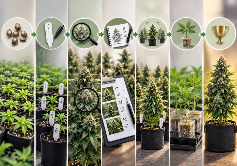 Ablauf eines Cannabis Pheno Hunts von der Population bis zum Keeper
