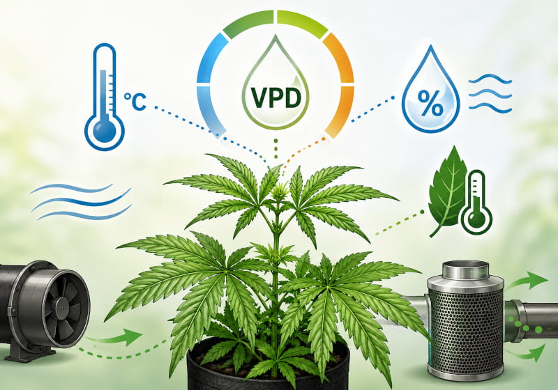 VPD du cannabis – température, humidité de l’air et feuille