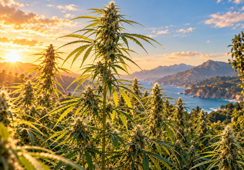 Amnesia Haze plant structure – tall sativa-dominant growth and pronounced stretch