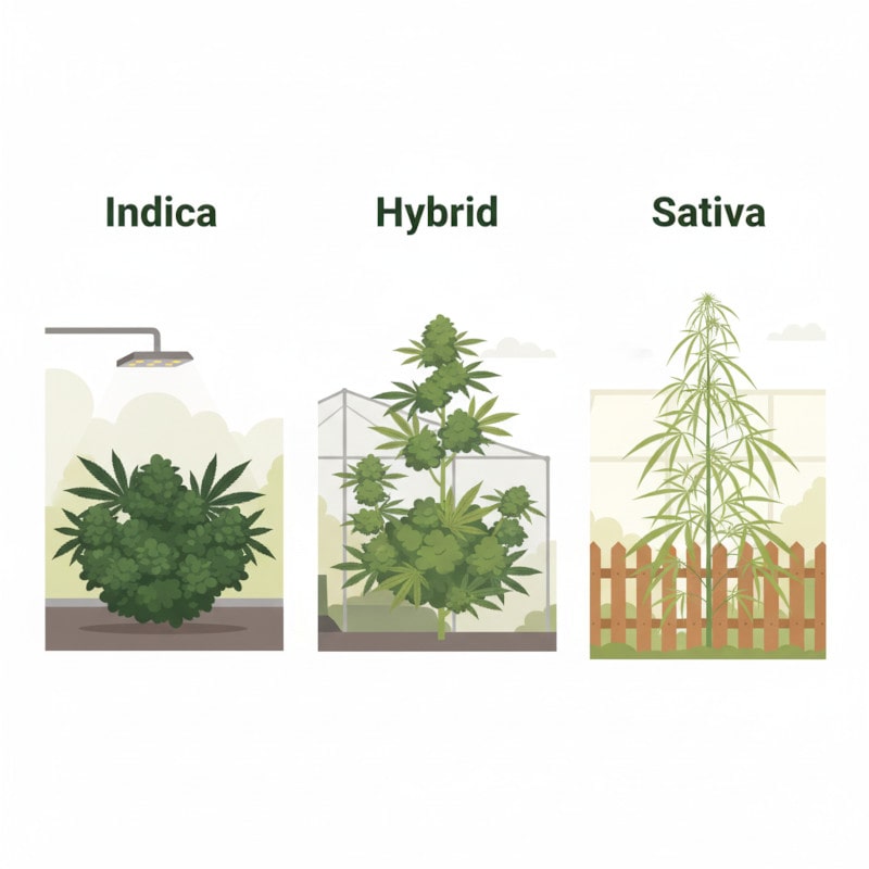difference of automatic indicas, hybrids and sativas