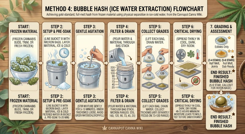 Bubble Hash - Ice-o-Lator-Haschisch - Herstellung - Canna Wiki