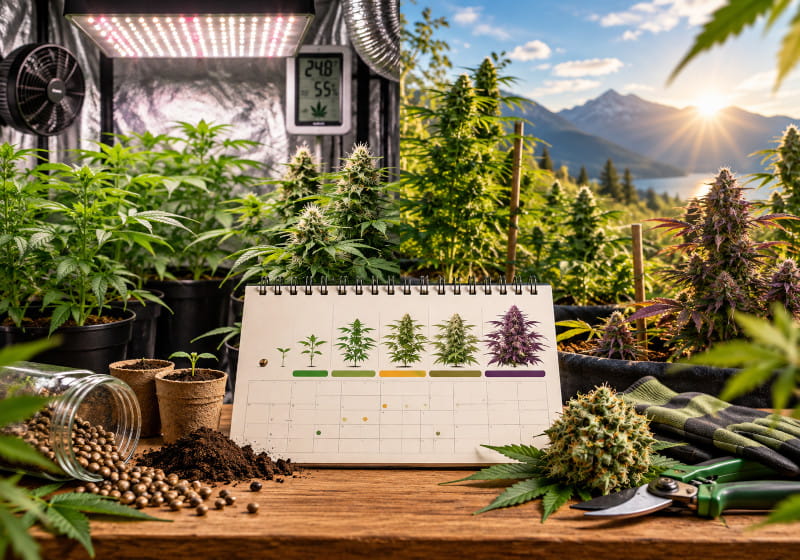 Cannabis Anbaukalender für Indoor und Outdoor