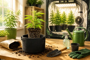 Cannabis richtig umtopfen - Anleitung