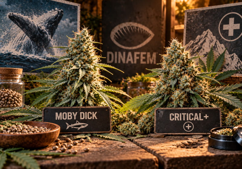 Classiques de Dinafem Moby Dick et Critical : génétiques historiques du cannabis