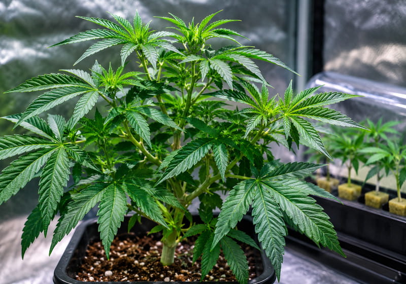 Plante mère de cannabis saine destinée à la production de boutures