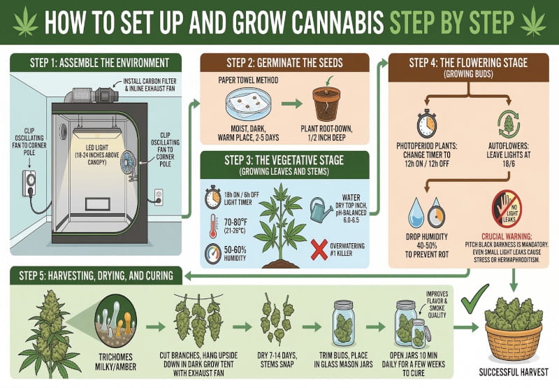 how to set up and grow cannbis step by step