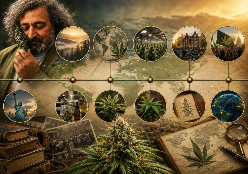Internationale Zeitleiste zur Geschichte von Jack Herer