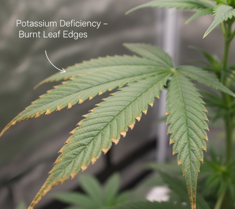 Deficiencia de potasio en el cannabis