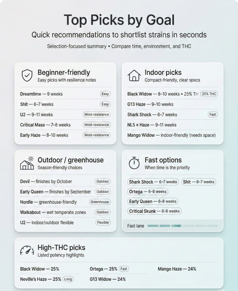 Top-Auswahl von Mr Nice Seeds nach Ziel