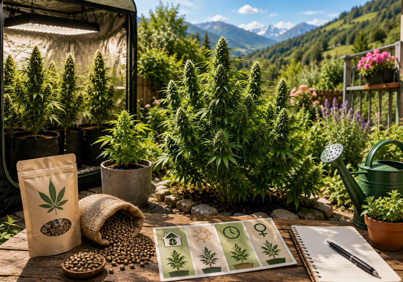 Graines de cannabis outdoor pour débutants – jardin, balcon et climat d’Europe centrale