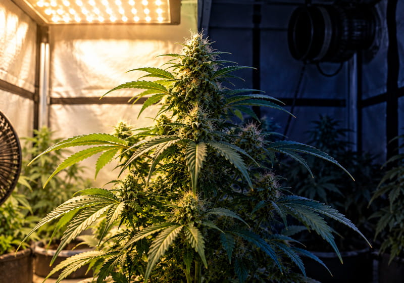 Photopériode du cannabis en intérieur avec phase lumineuse et phase d’obscurité