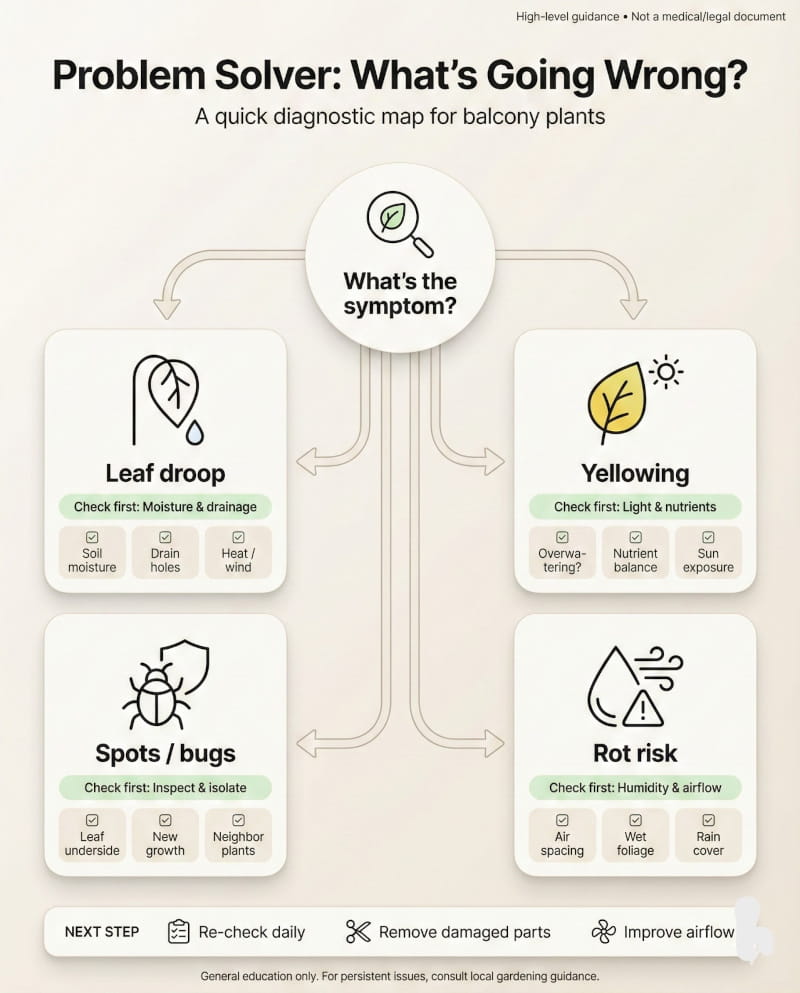 solucionador de problemas: ¿qué les pasa a mis plantas de balcón?
