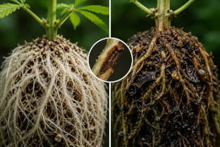 Pudrición de raíces en cannabis: guía
