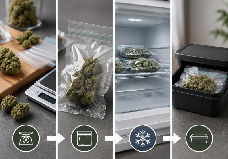 Étapes : portionner, emballer hermétiquement, congeler, laisser revenir en température sans ouvrir