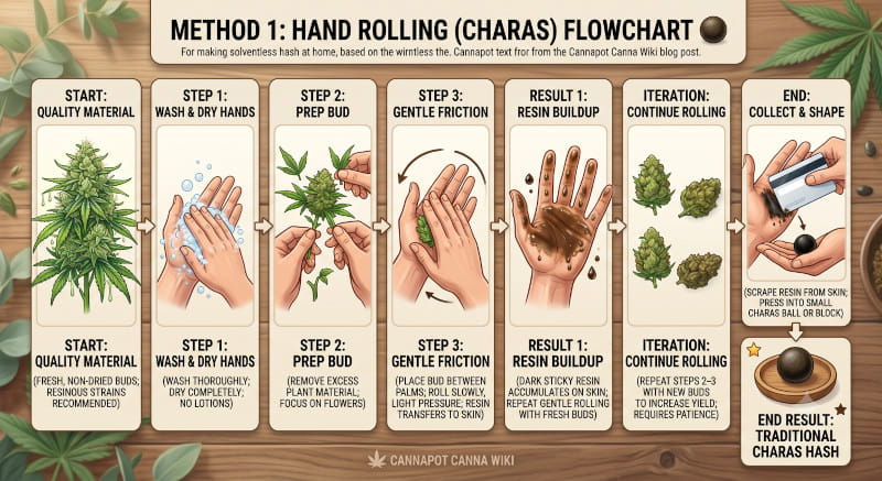 Rollen von Hand - Charas - Hash mit den Händen herstellen - Canna Wiki