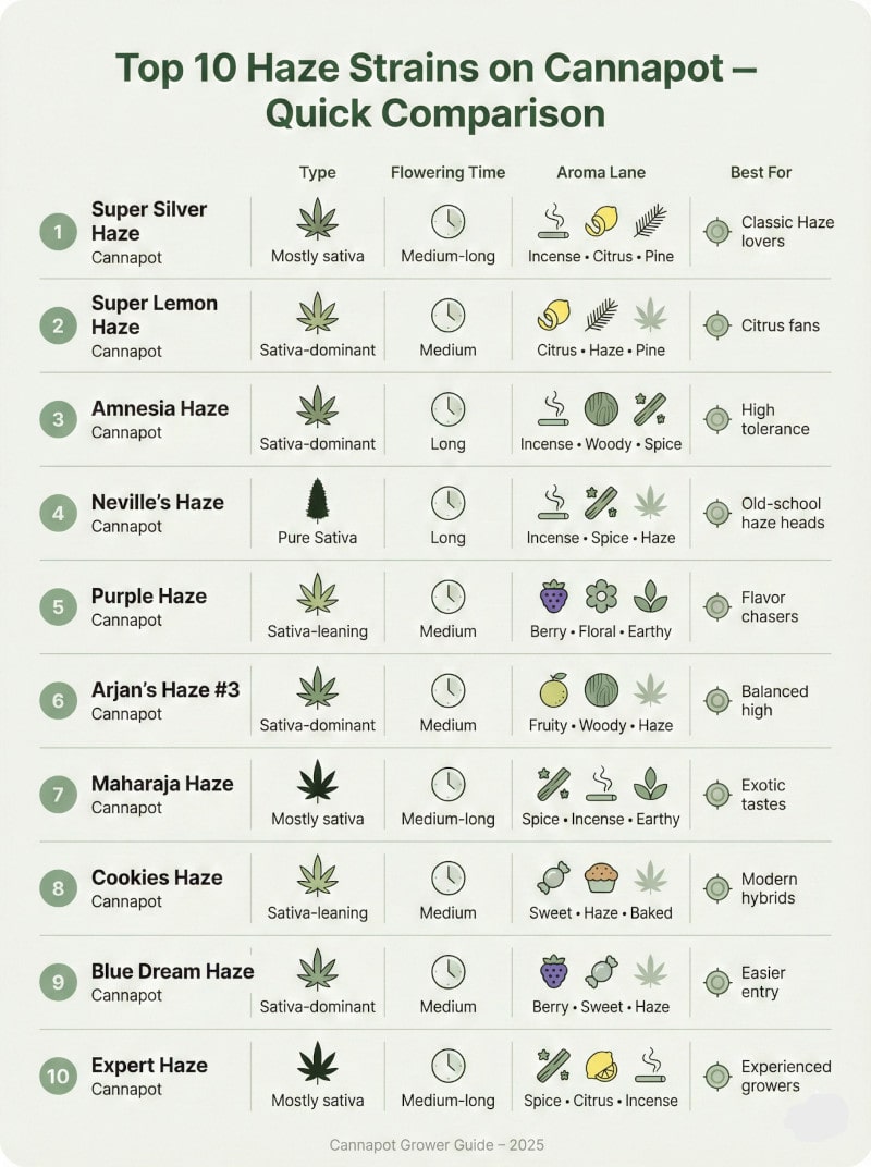 top 10 Haze strains at the Cannapot Seedshop