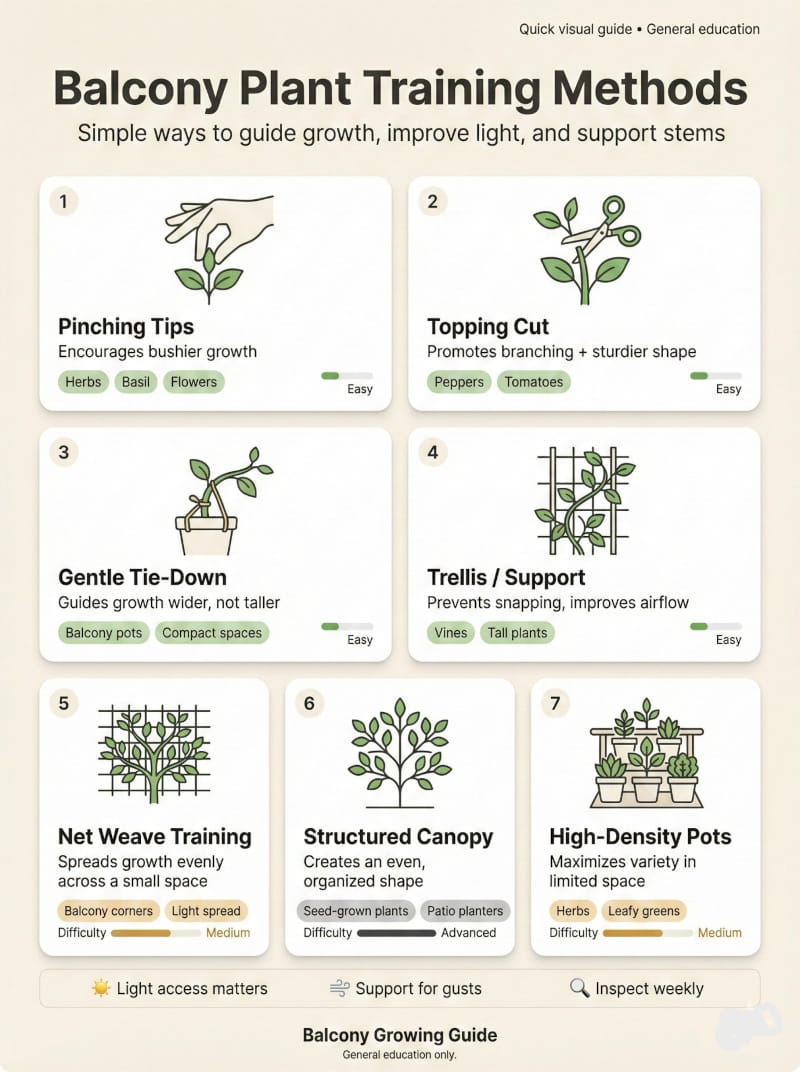 plantas de balcón: algunos métodos de entrenamiento para optimizar los resultados