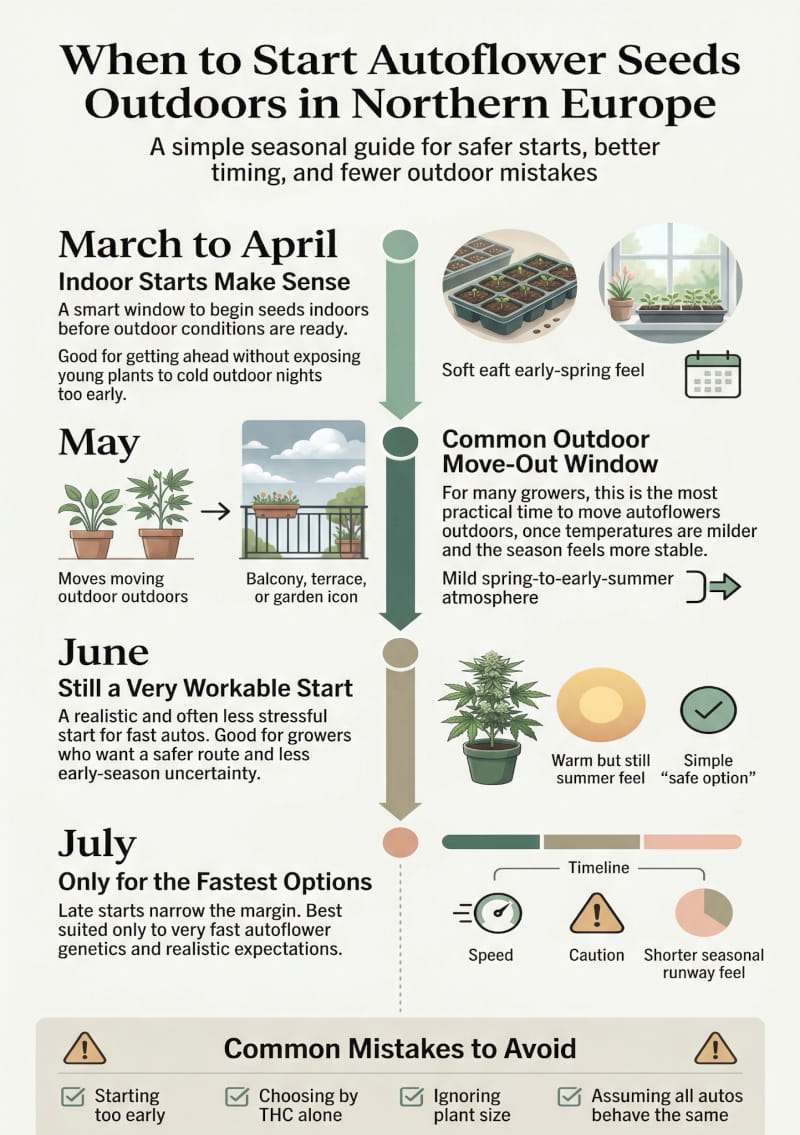 when to start growing autoflower seeds in northern Europe