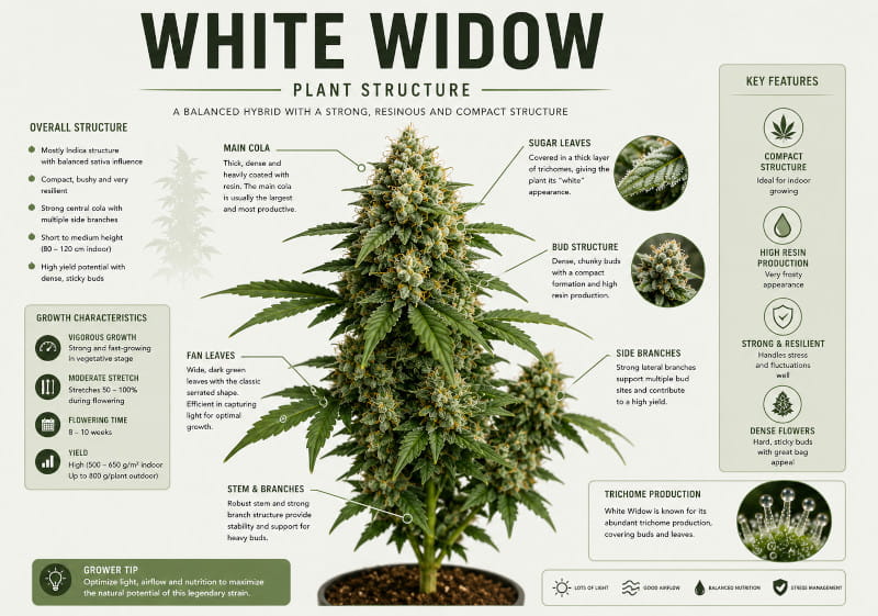 Canna Wiki - White Widow plant structure